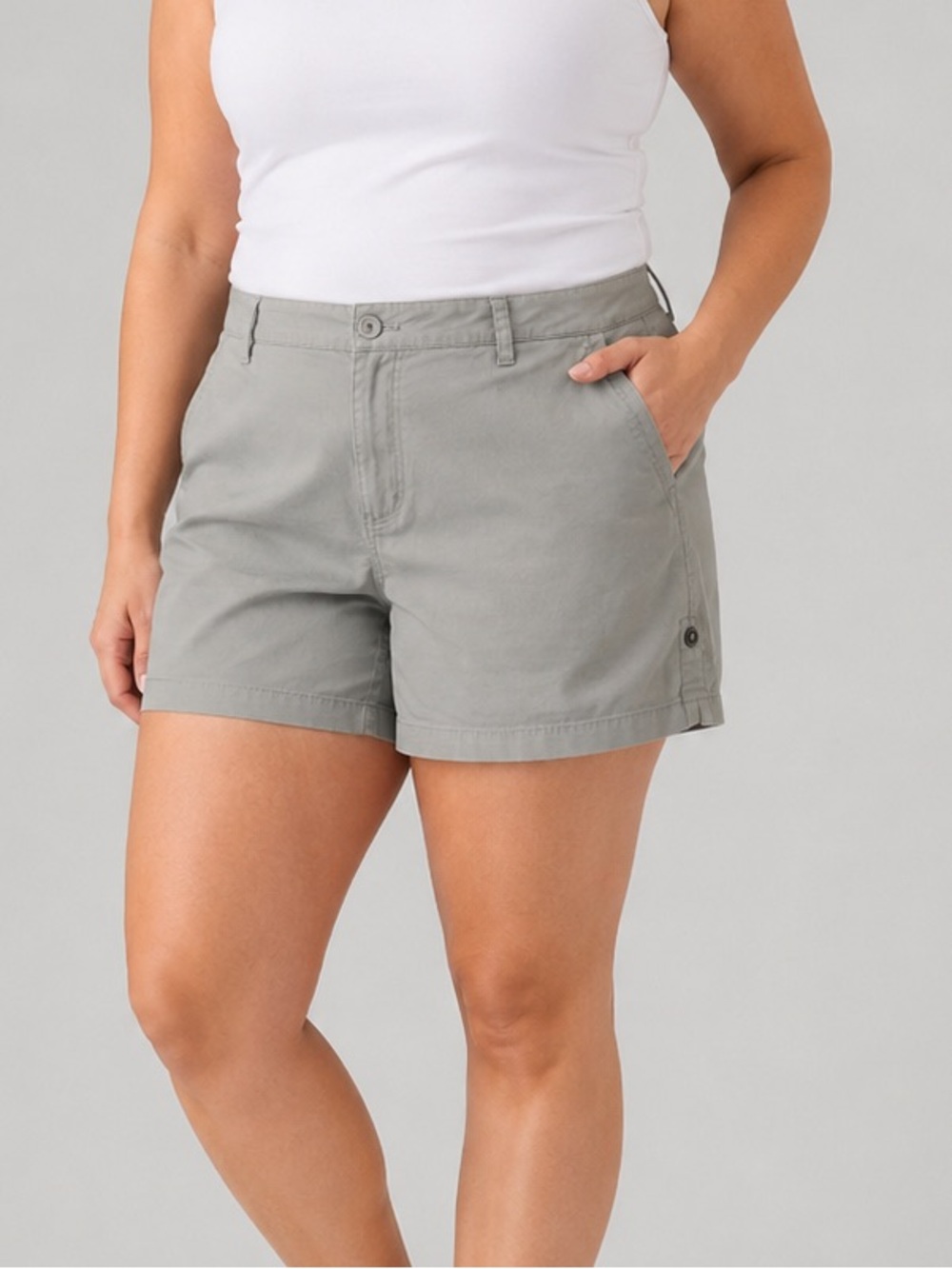 BUFFALO DAVID BITTON Carlisle Part Cotton Mid Rise Gray Casual Shorts size 14